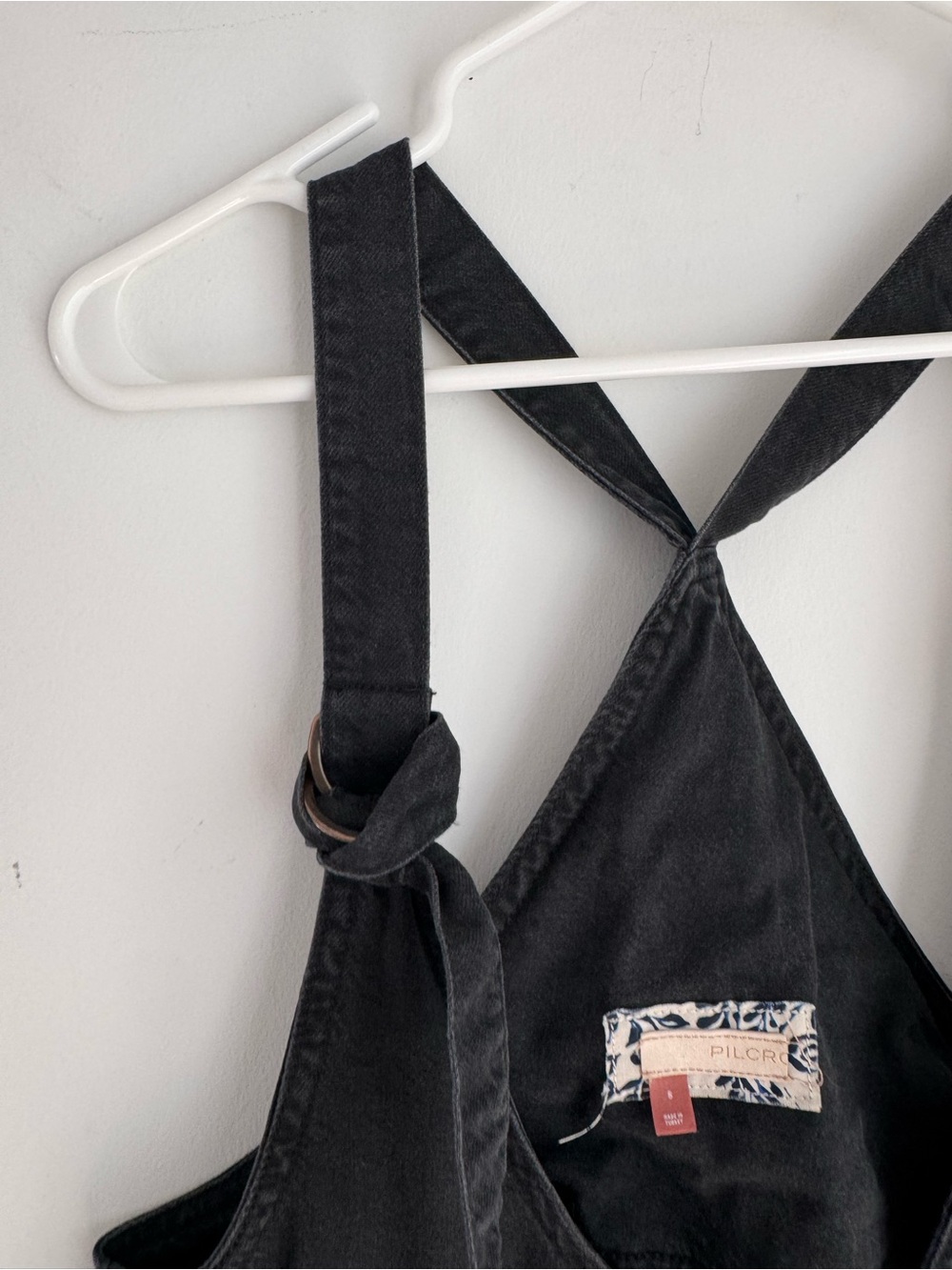 Pilcro Denim Pinafore Jumpsuit Black Women's Sz S Relaxed fit - Picture 5 of 13